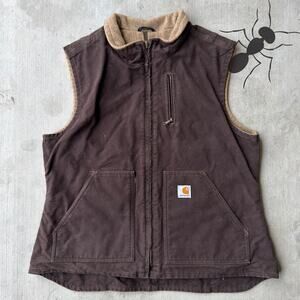 Vintage Y2K Carhartt WOMENS WV001 DKB brown work wear vest